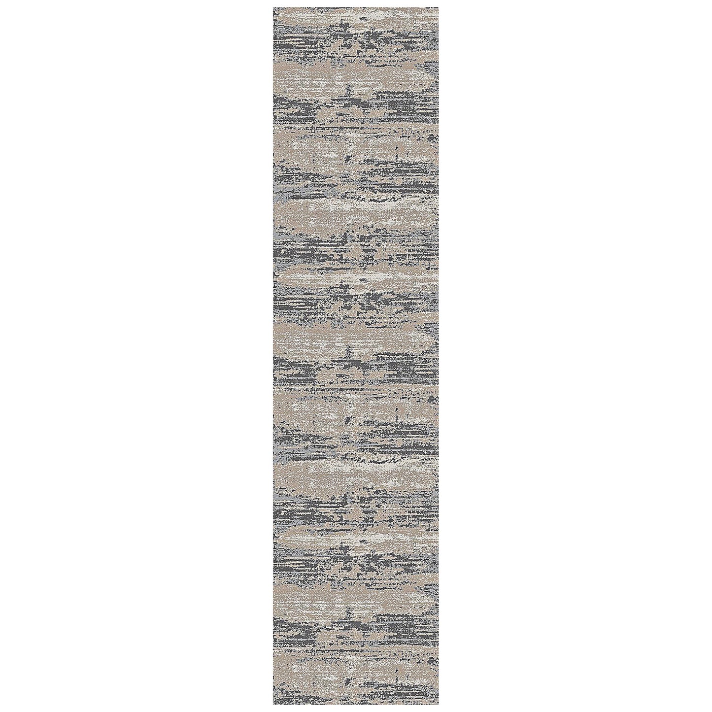 2' X 3' Ivory Beige and Gray Abstract Power Loom Area Rug