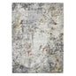 5' X 8' Ivory Gray and Gold Abstract Power Loom Area Rug