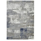 2' X 3' Ivory Navy and Gray Abstract Power Loom Area Rug