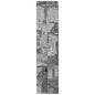 2' X 3' Ivory Navy and Gray Abstract Power Loom Area Rug