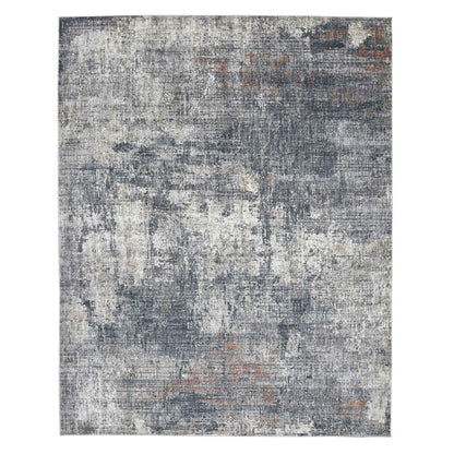 2' X 3' Gray and Ivory Abstract Power Loom Area Rug