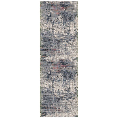 2' X 3' Gray and Ivory Abstract Power Loom Area Rug