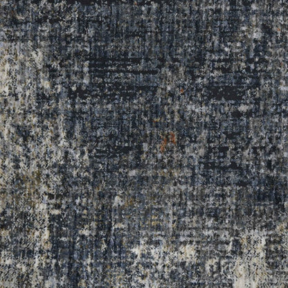 8' Gray and Ivory Abstract Power Loom Runner Rug