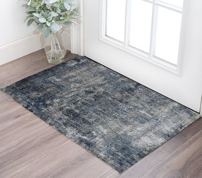 8' Ivory And Gray Abstract Runner Rug
