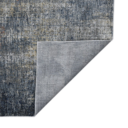 2' X 3' Ivory Navy and Gray Abstract Power Loom Area Rug