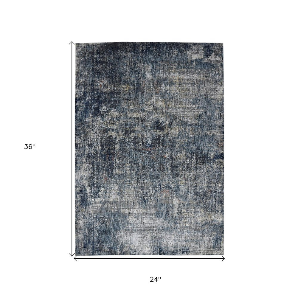 2' X 3' Ivory And Gray Abstract Area Rug