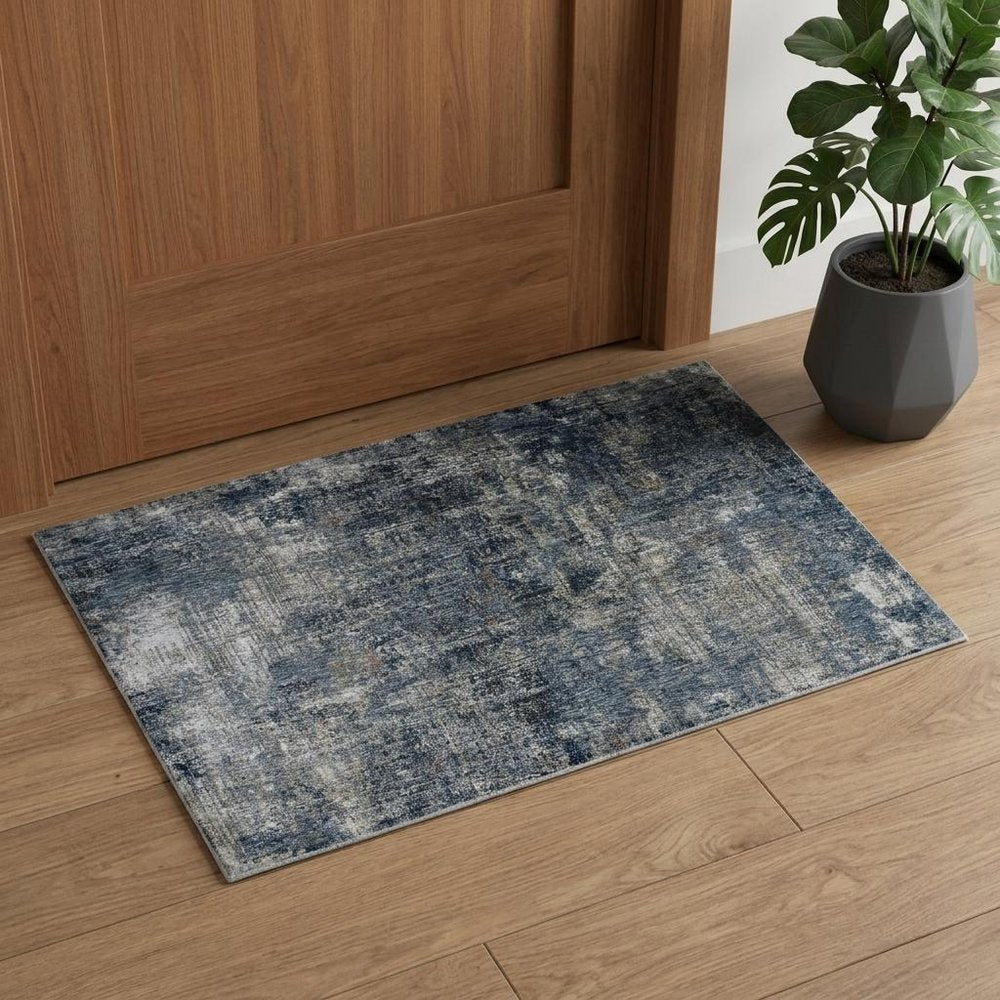 2' X 3' Ivory And Gray Abstract Area Rug