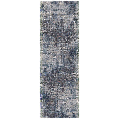 2' X 3' Ivory Navy and Gray Abstract Power Loom Area Rug