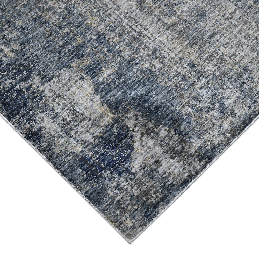 8' Ivory And Gray Abstract Runner Rug