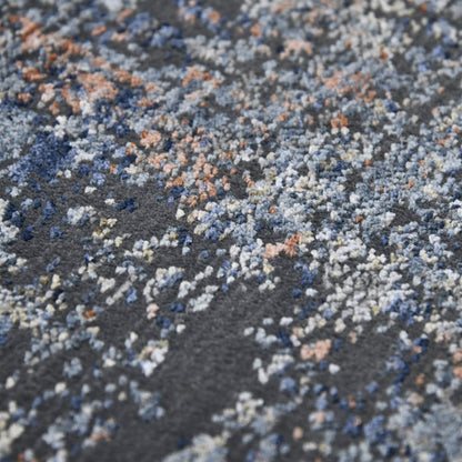 8' Ivory And Gray Abstract Runner Rug