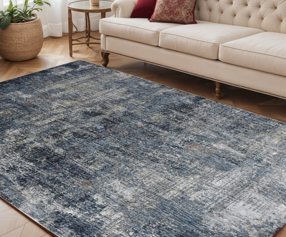 8' Ivory And Gray Abstract Runner Rug