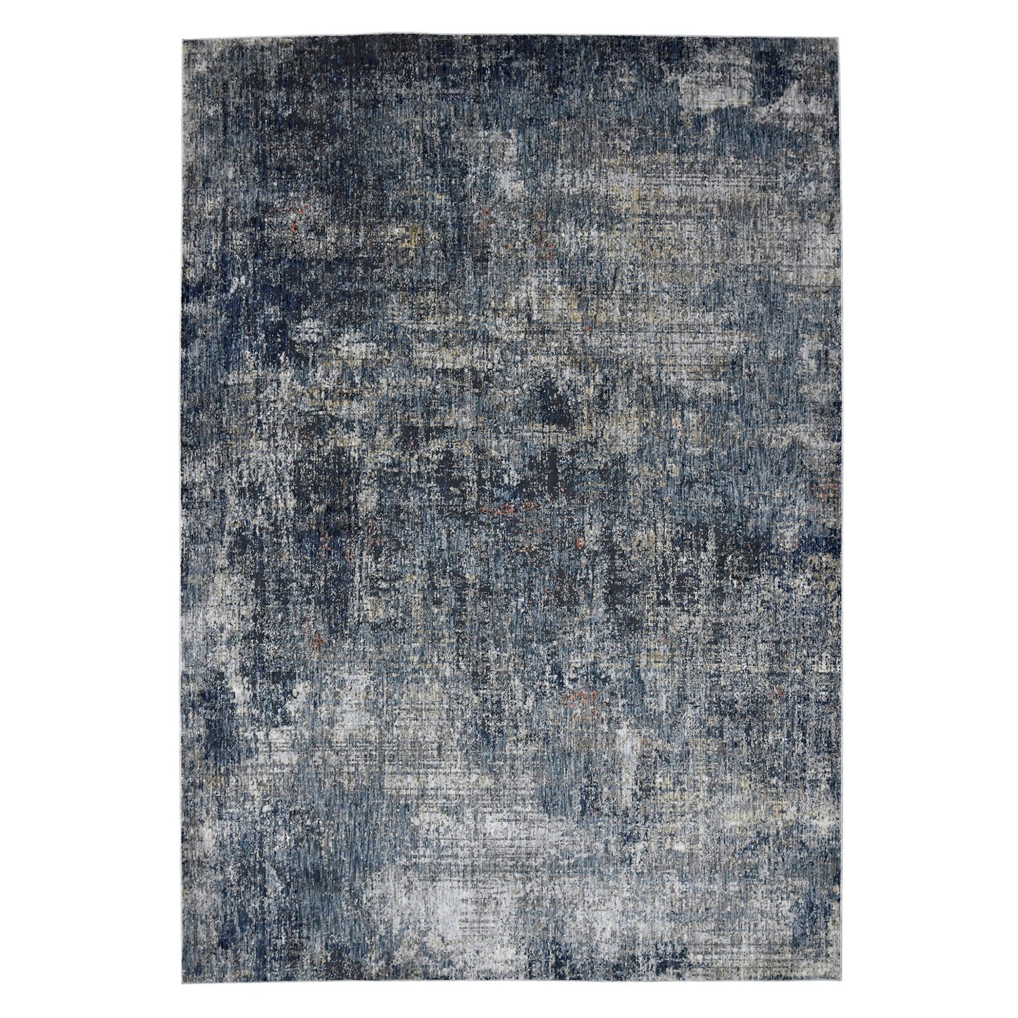 2' X 3' Ivory Navy and Gray Abstract Power Loom Area Rug