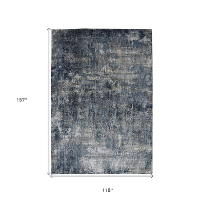 2' X 3' Ivory Navy and Gray Abstract Power Loom Area Rug