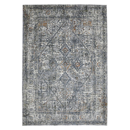 2' X 3' Ivory Gray And Rust Oriental Area Rug