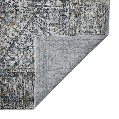 8' X 10' Ivory Gray And Rust Oriental Area Rug