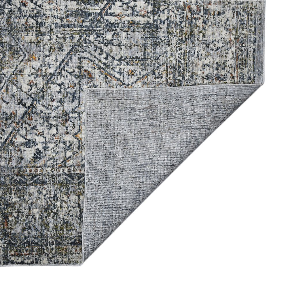 2' X 3' Ivory Gray And Rust Oriental Area Rug