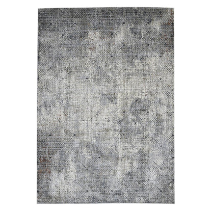 10' X 14' Ivory Black And Gray Abstract Area Rug