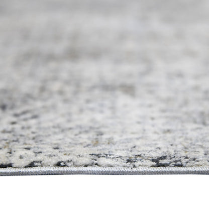 10' X 14' Ivory Black And Gray Abstract Area Rug