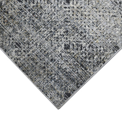 2' X 3' Ivory Black And Gray Abstract Area Rug