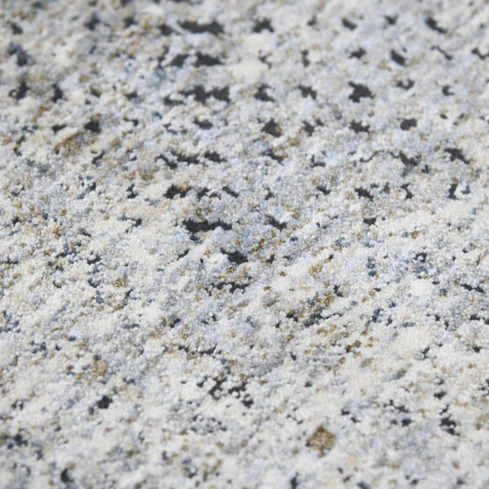 2' X 3' Ivory Black And Gray Abstract Area Rug