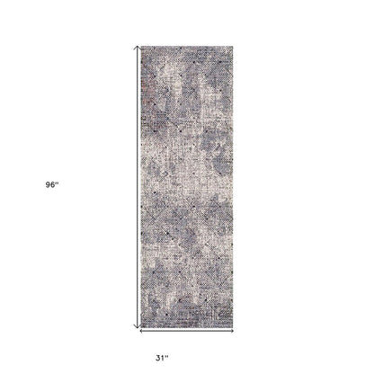10' X 14' Ivory Black And Gray Abstract Area Rug