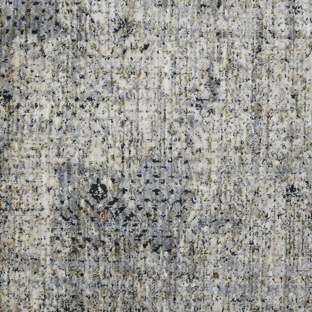 2' X 3' Ivory Black And Gray Abstract Area Rug
