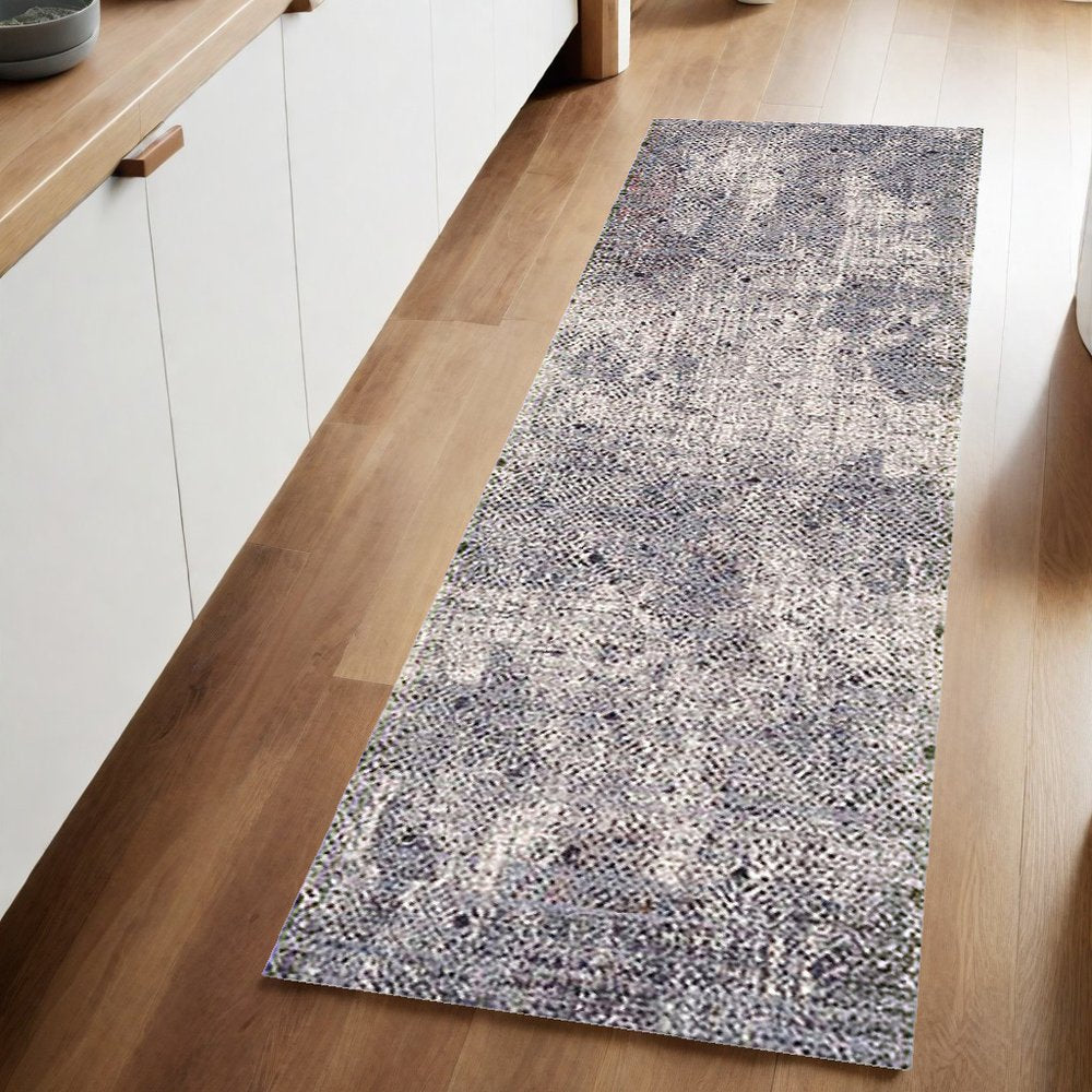 2' X 3' Ivory Black And Gray Abstract Area Rug