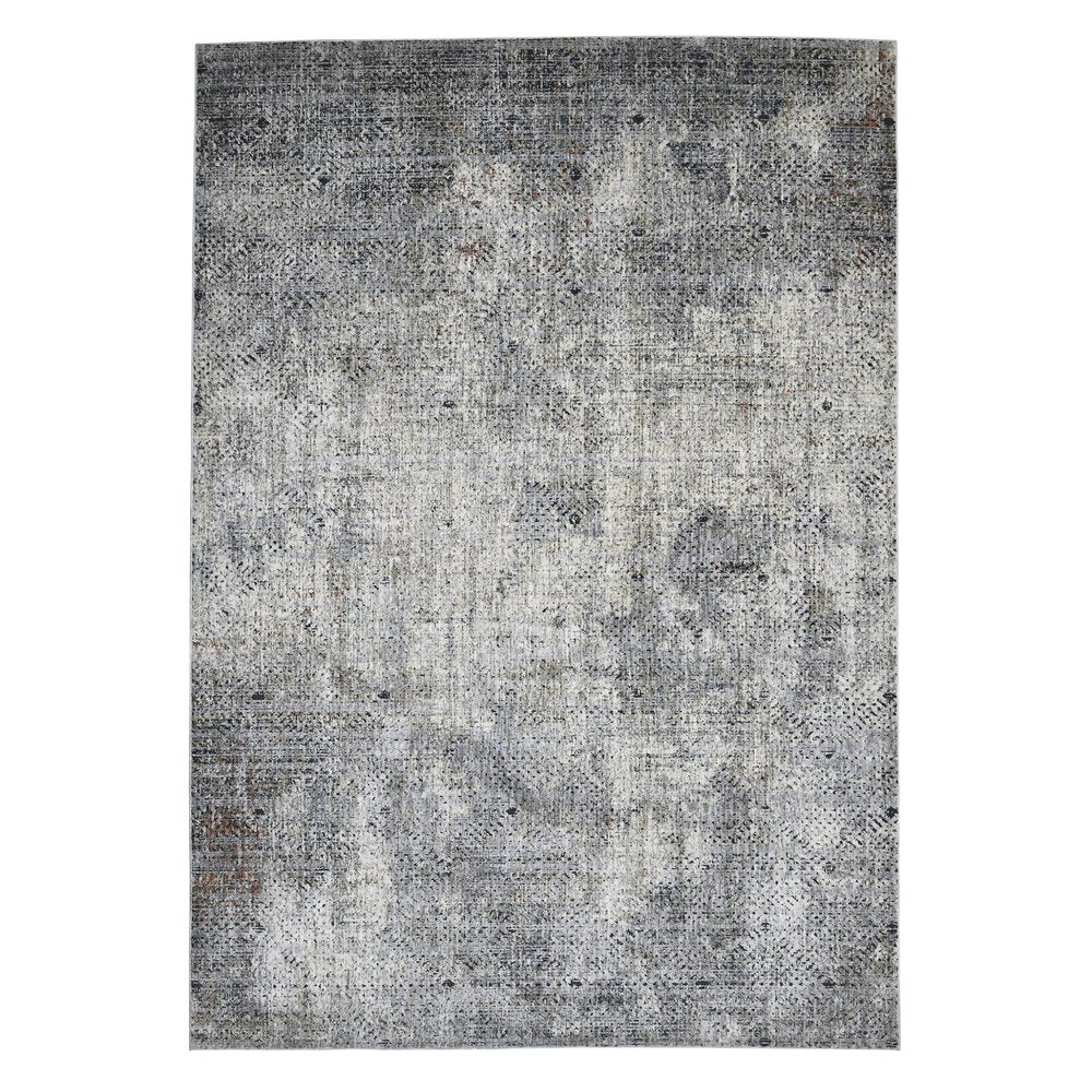 2' X 3' Ivory Black And Gray Abstract Area Rug