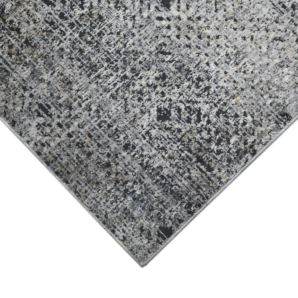 2' X 3' Ivory Black And Gray Abstract Area Rug