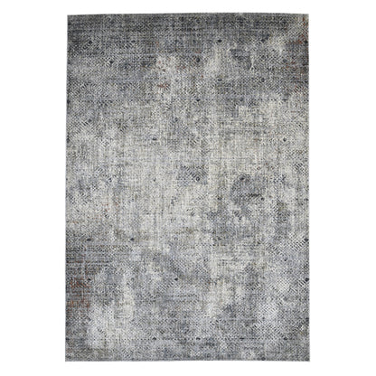 2' X 3' Ivory Black and Gray Abstract Power Loom Area Rug