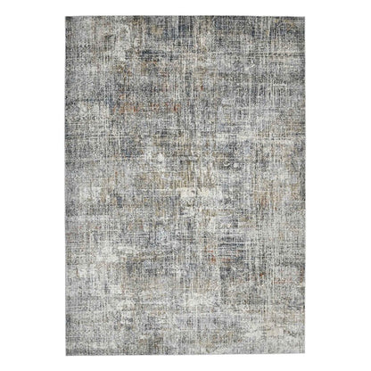 8' Ivory Gray And Brick Red Abstract Runner Rug