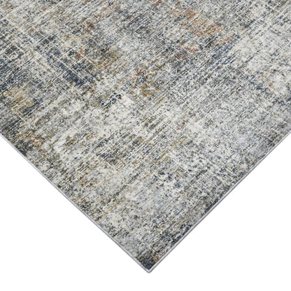 2' X 3' Ivory Gray And Brick Red Abstract Area Rug