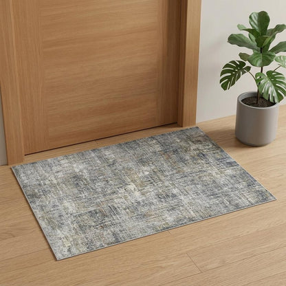 2' X 3' Ivory Gray And Brick Red Abstract Area Rug
