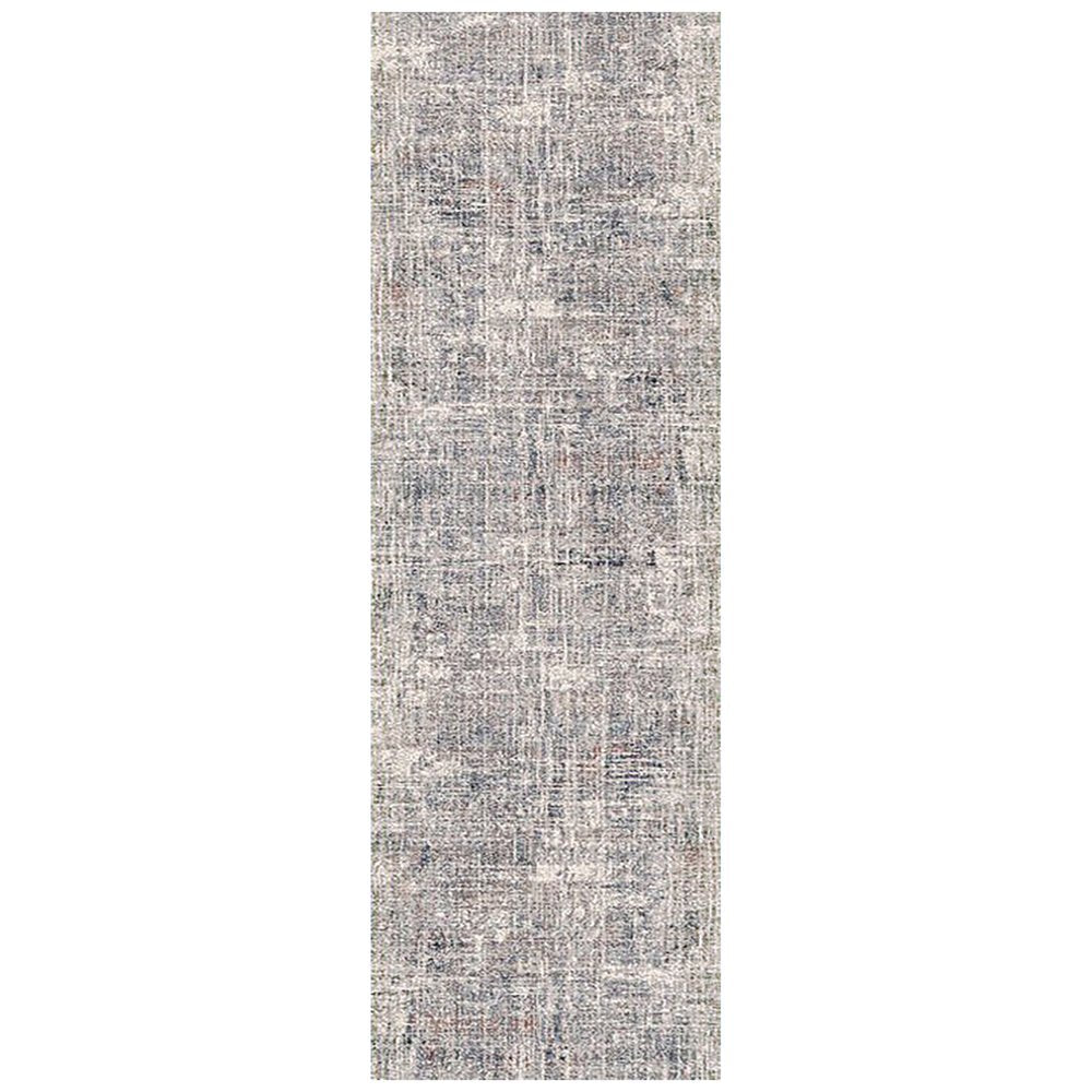 8' Ivory Gray And Brick Red Abstract Runner Rug