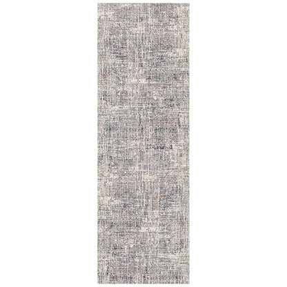 8' Ivory Gray And Brick Red Abstract Runner Rug