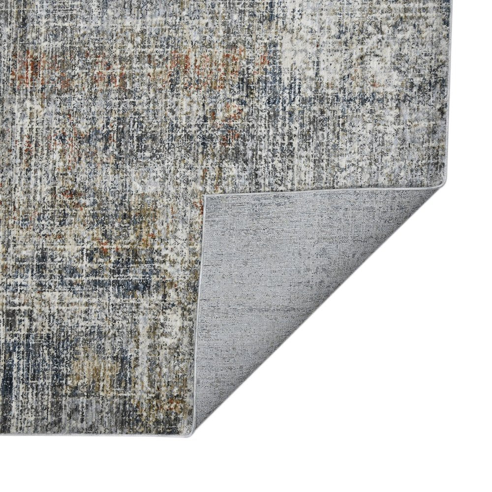 2' X 3' Ivory Gray And Brick Red Abstract Area Rug