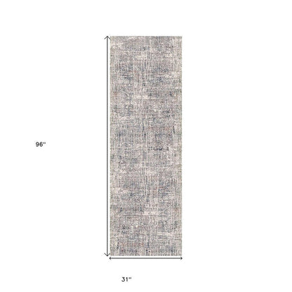2' X 3' Ivory Gray And Brick Red Abstract Area Rug