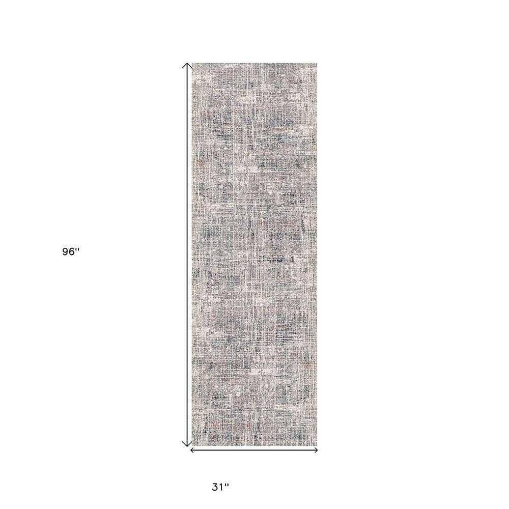 2' X 3' Ivory Gray And Brick Red Abstract Area Rug