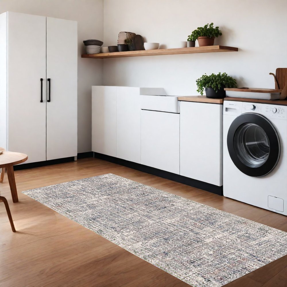 2' X 3' Ivory Gray And Brick Red Abstract Area Rug