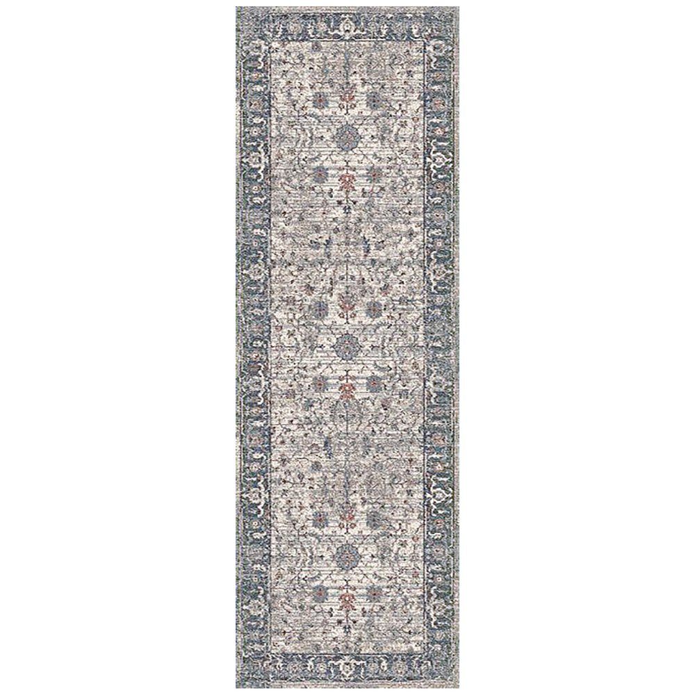 2' X 3' Ivory Blue And Gray Oriental Area Rug