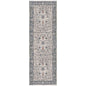 2' X 3' Ivory Blue and Gray Oriental Power Loom Area Rug