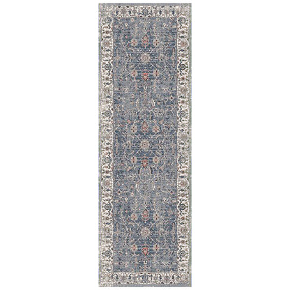 2' X 3' Ivory Charcoal and Orange Oriental Power Loom Area Rug