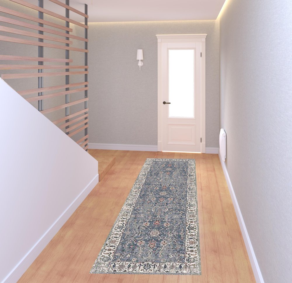 2' X 3' Ivory Charcoal And Brick Red Oriental Area Rug