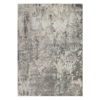 2' X 3' Beige Ivory and Gray Abstract Power Loom Area Rug