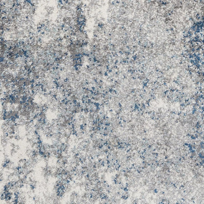 9' X 12' Gray And Light Blue Abstract Area Rug