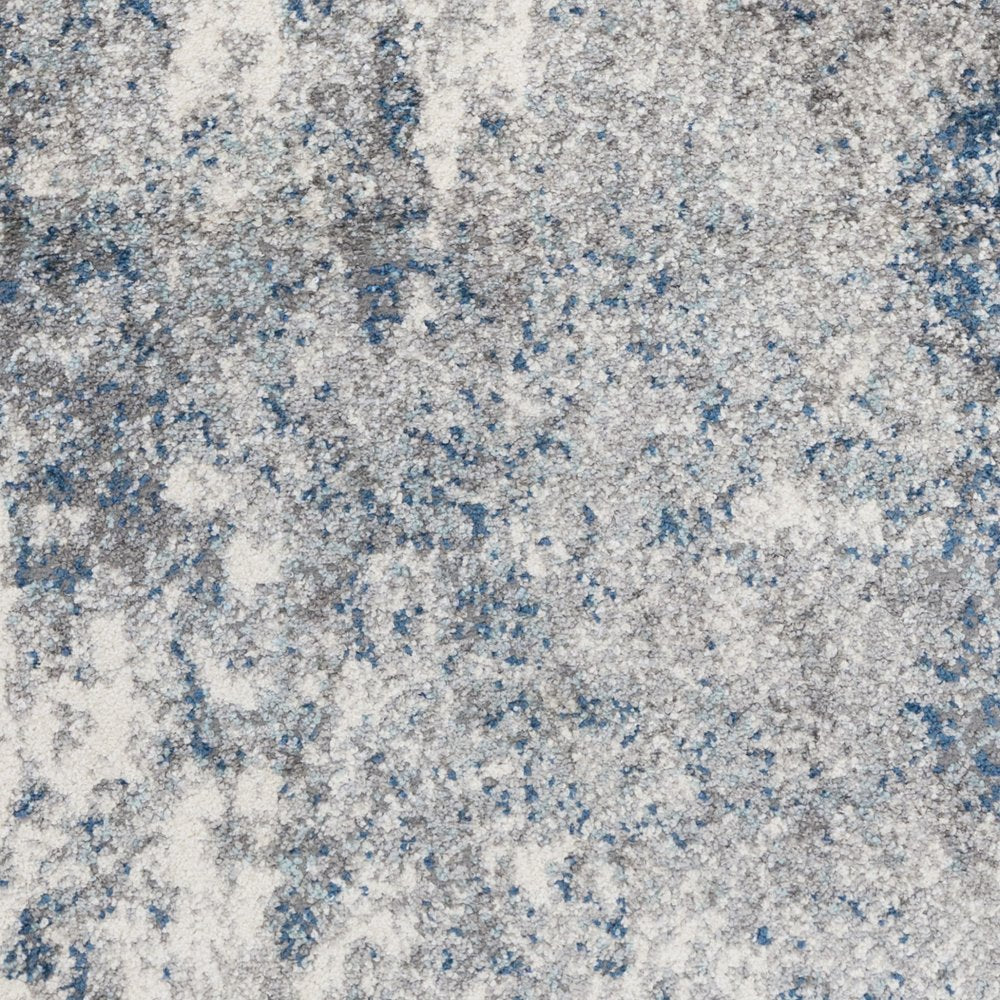 9' X 12' Gray And Light Blue Abstract Area Rug