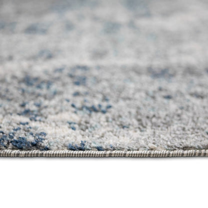 9' X 12' Gray And Light Blue Abstract Area Rug