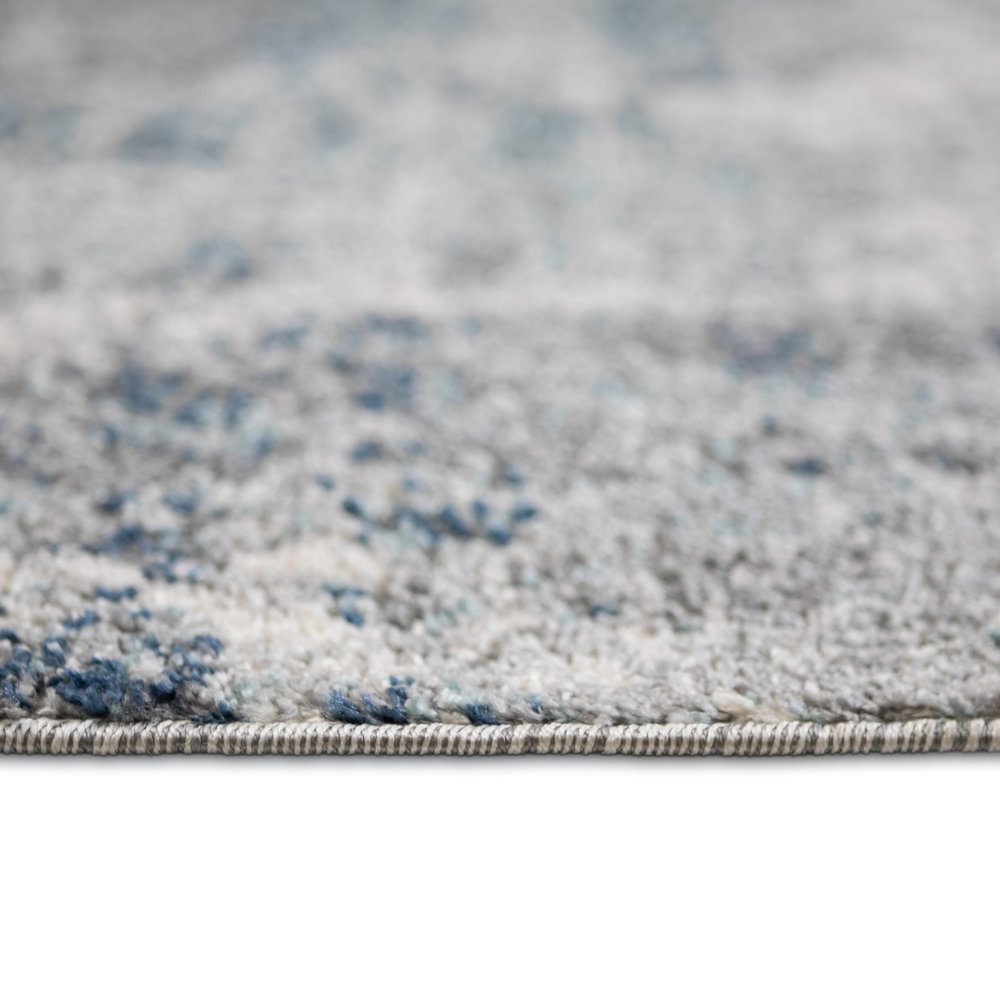 9' X 12' Gray And Light Blue Abstract Area Rug