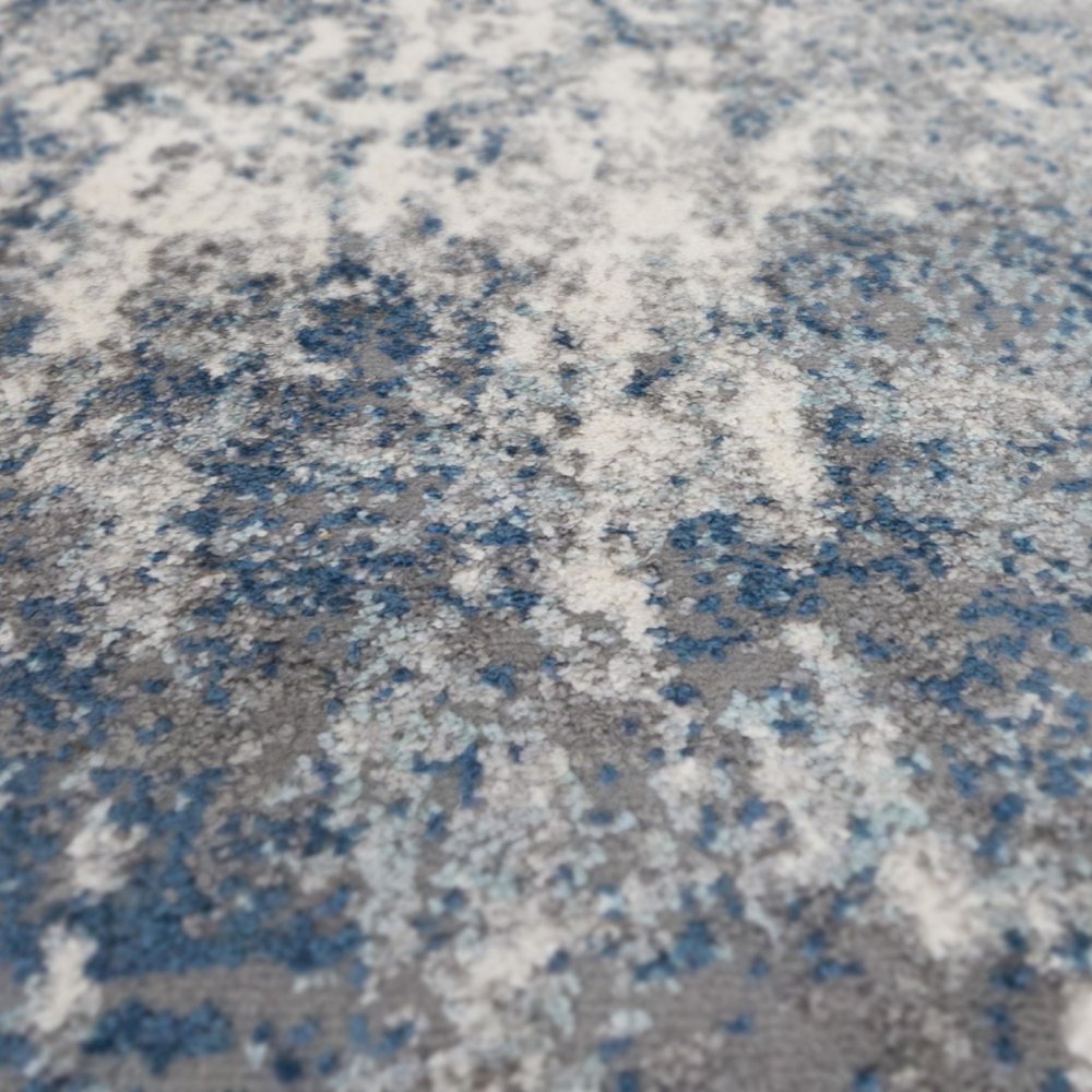 9' X 12' Gray And Light Blue Abstract Area Rug