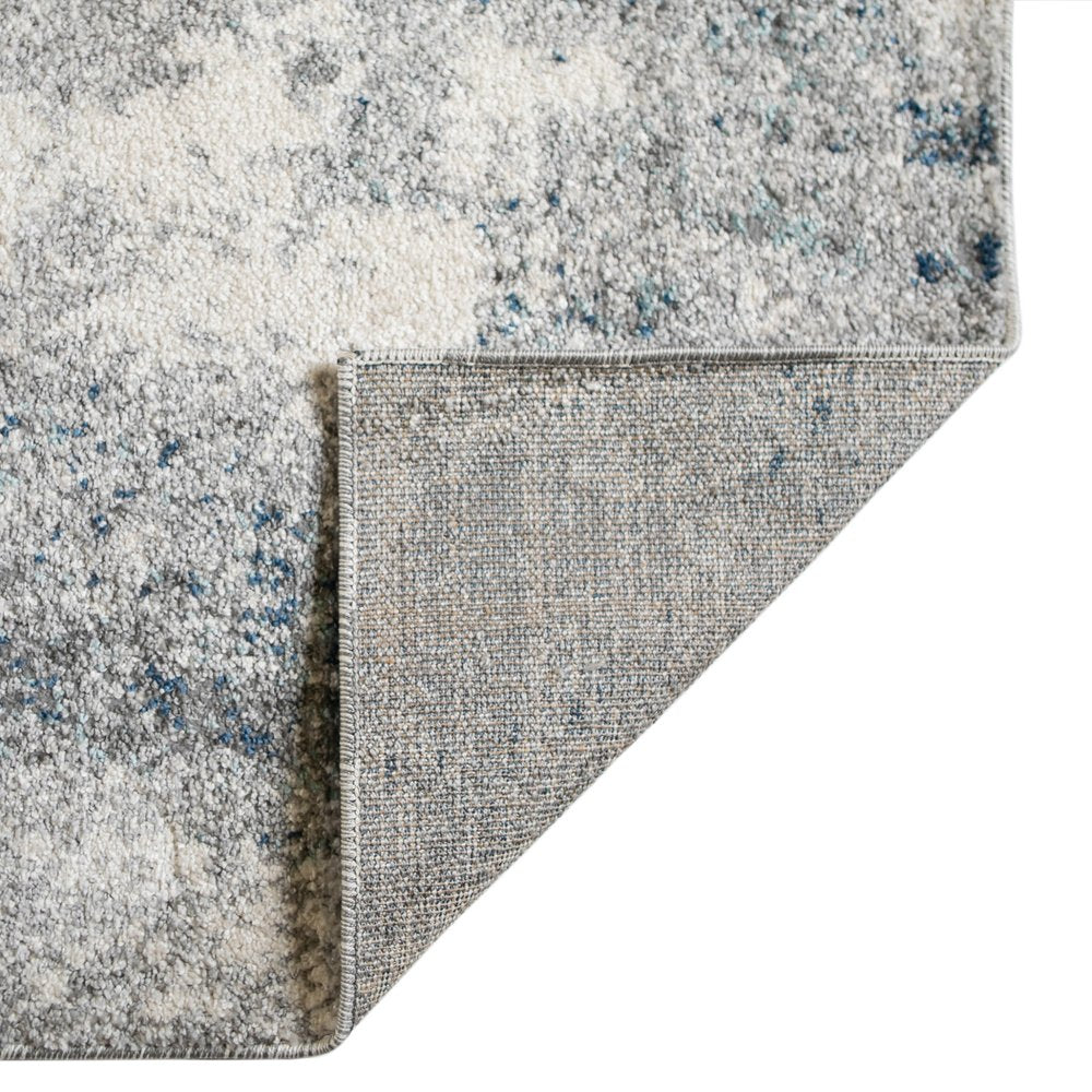 9' X 12' Gray And Light Blue Abstract Area Rug